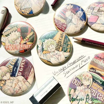 僕のヒーローアカデミア　Vintage American Stationery Motif　57mmランダム缶バッジ