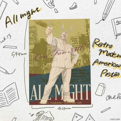 僕のヒーローアカデミア　Retro Modern American Poster　オールマイト
