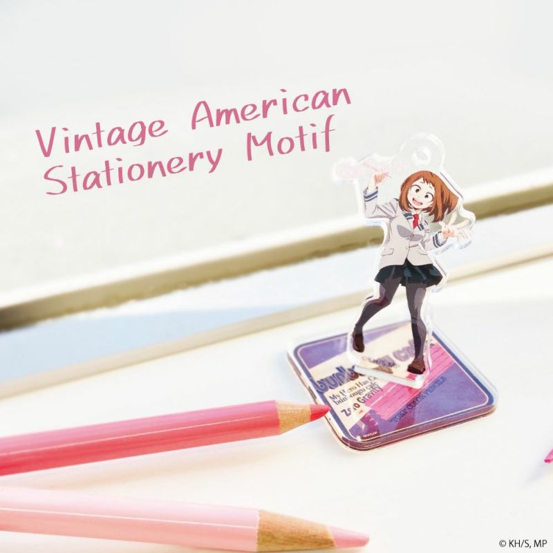 僕のヒーローアカデミア Vintage American Stationery Motif アクリルキーホルダー 麗日お茶子 |  文房具カフェオンラインストア