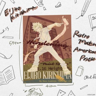 【30%OFF】僕のヒーローアカデミア　Retro Modern American Poster　切島鋭児郎