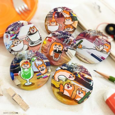 クソハムちゃん×文房具カフェ  缶バッジ ランダム販売