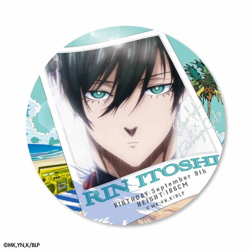 ブルーロック×文房具カフェ シーサイドフライヤーモチーフ 缶バッジ 糸