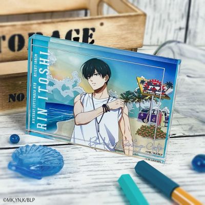ブルーロック×文房具カフェ シーサイドモチーフ アクリルブロック 糸師 凛