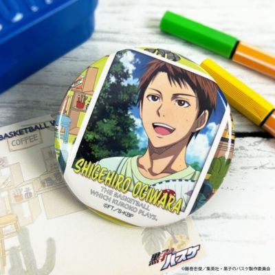 黒子のバスケ×文房具カフェ カフェポスターモチーフ 缶バッジ 灰