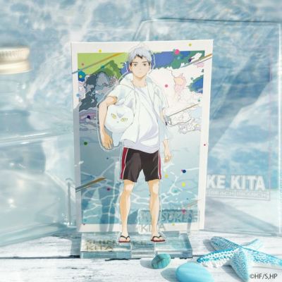 ハイキュー!!×文房具カフェ カラービーチモチーフ ミニアクリルスタンド(背景カード&収納ポーチ付き) 北 信介