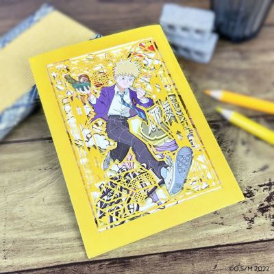 モブサイコ100 III×文房具カフェ  グリーティングカード 花沢輝気