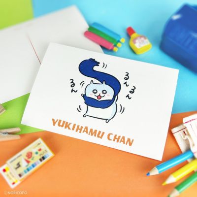 クソハムちゃん×文房具カフェ はるうららモチーフ ポストカード ユキハムちゃん